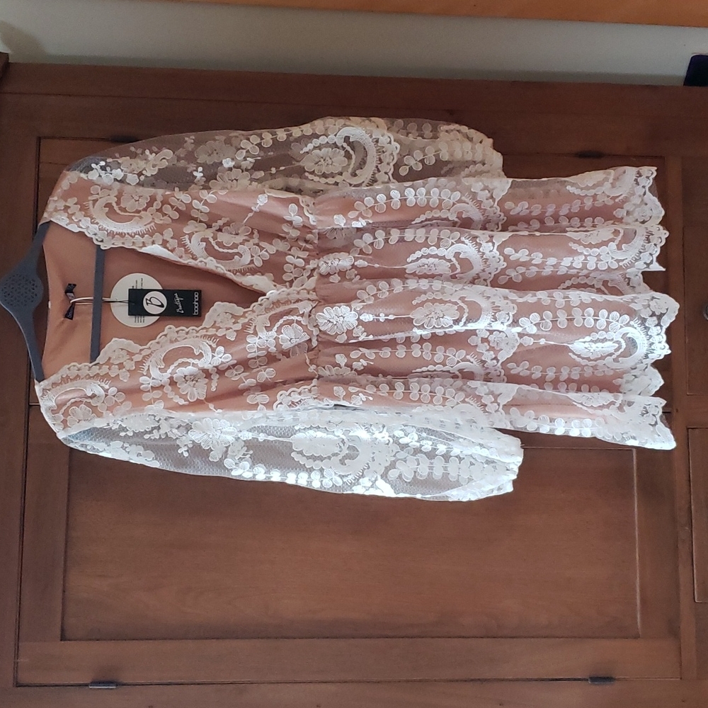 Boohoo boutique sheer lace dress us 14